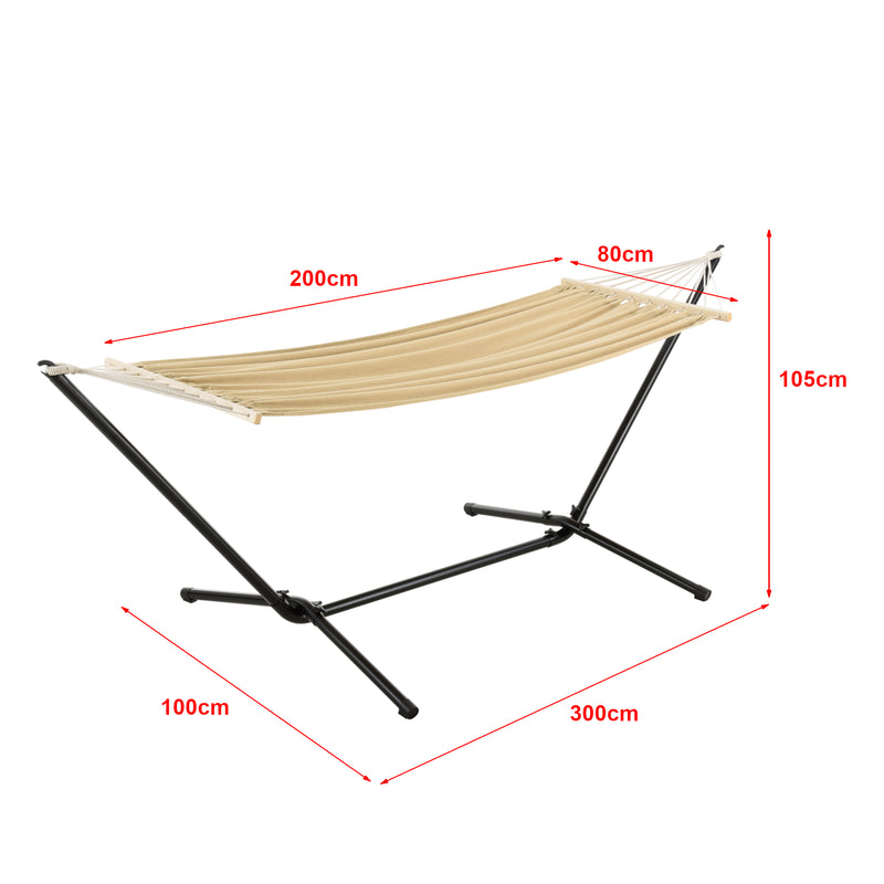 Maßskizze Hängematte Surte mit Gestell 200x100 cm [en.casa]