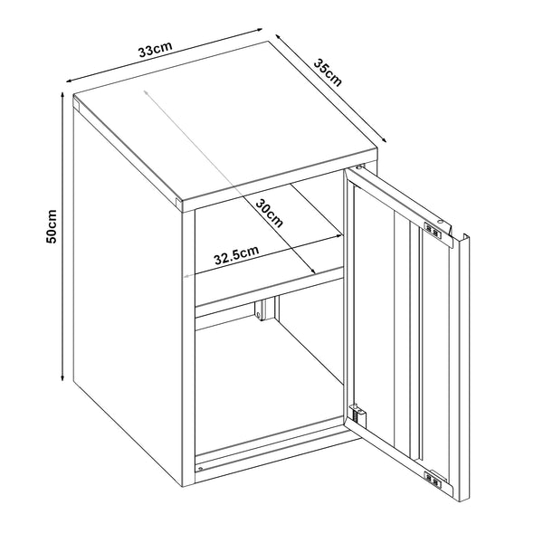 Hängeschrank Burlöv 50x33x35 cm Stahl [en.casa]