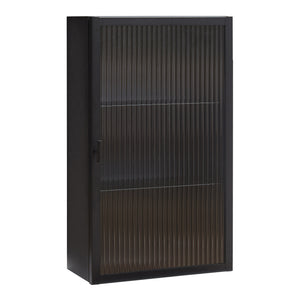 Hängeschrank Zundert mit geriffelter Glastür 60x35x15 cm Stahl [en.casa]
