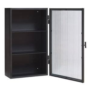 Hängeschrank Zundert mit geriffelter Glastür 60x35x15 cm Stahl [en.casa]