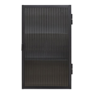 Hängeschrank Zundert mit geriffelter Glastür 60x35x15 cm Stahl [en.casa]