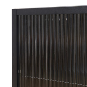Hängeschrank Zundert mit geriffelter Glastür 60x35x15 cm Stahl [en.casa]