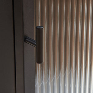 Hängeschrank Zundert mit geriffelter Glastür 60x35x15 cm Stahl [en.casa]