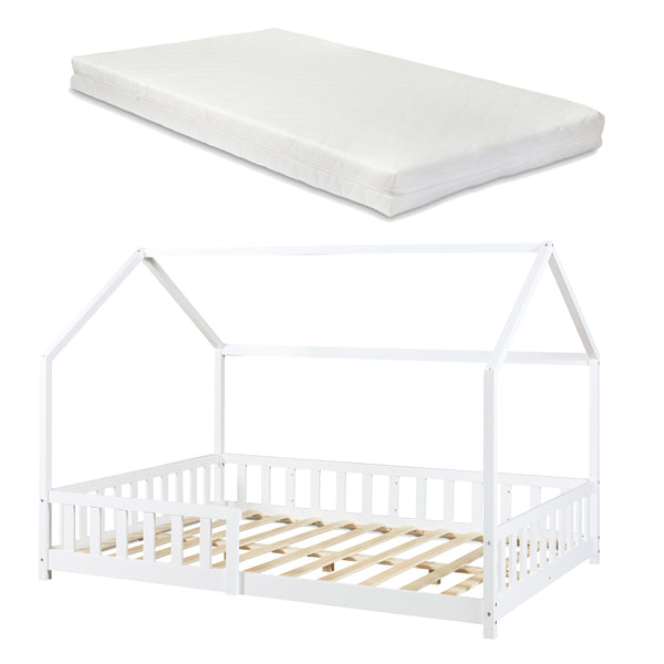 Hausbett Hesel mit Matratze und Rausfallschutz [en.casa]
