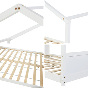 Hausbett Simo Kiefernholz Weiß [en.casa]