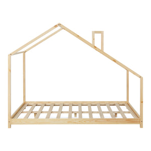 Hausbett Siuntio Kiefernholz Natur [en.casa]