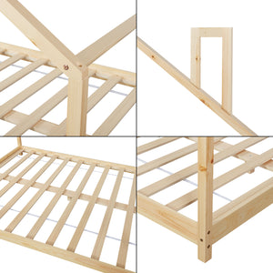 Hausbett Siuntio Kiefernholz Natur [en.casa]