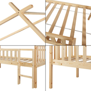 Hausbett Sotkamo mit Matratze 90x200cm mit Rausfallschutz [en.casa]