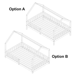 Hausbett mit Rausfallschutz Ydre Weiß Kiefernholz [en.casa]