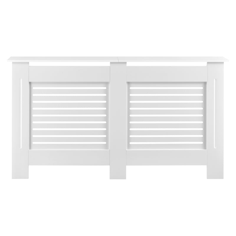Maßskizze Heizkörperverkleidung Charleston mit Ablage Lamellenoptik Weiß en.casa