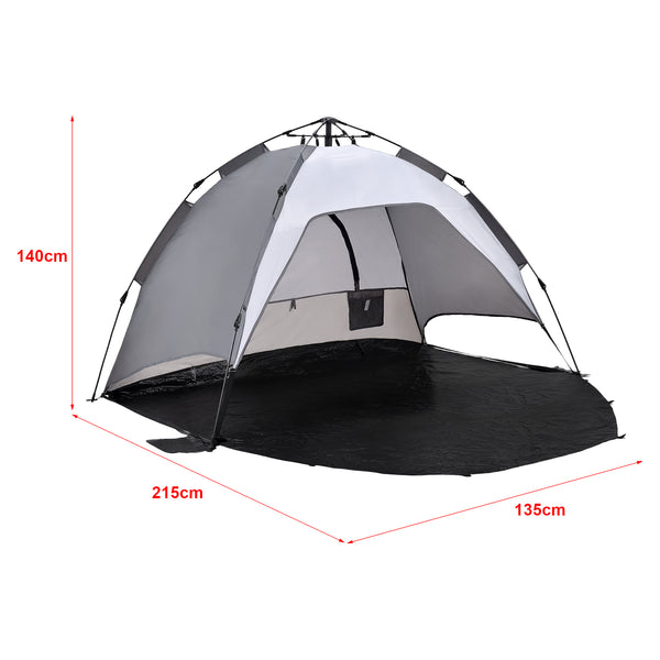 Strandmuschel Mullsjö Pop Up Strandzelt 215x135x140cm [pro.tec]