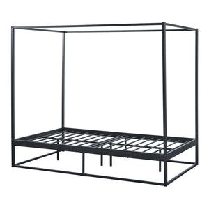 Himmelbett Kristianstad Metall Schwarz in versch. Größen [en.casa]