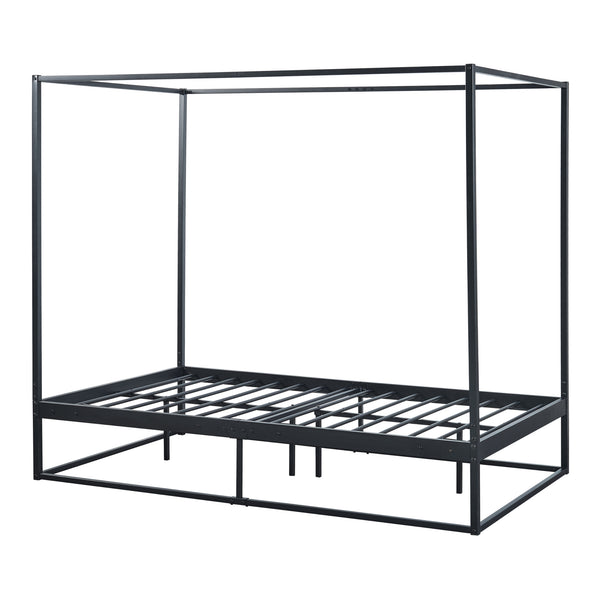 Himmelbett Kristianstad Metall Schwarz in versch. Größen [en.casa]
