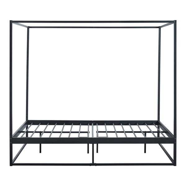 Himmelbett Kristianstad Metall Schwarz in versch. Größen [en.casa]