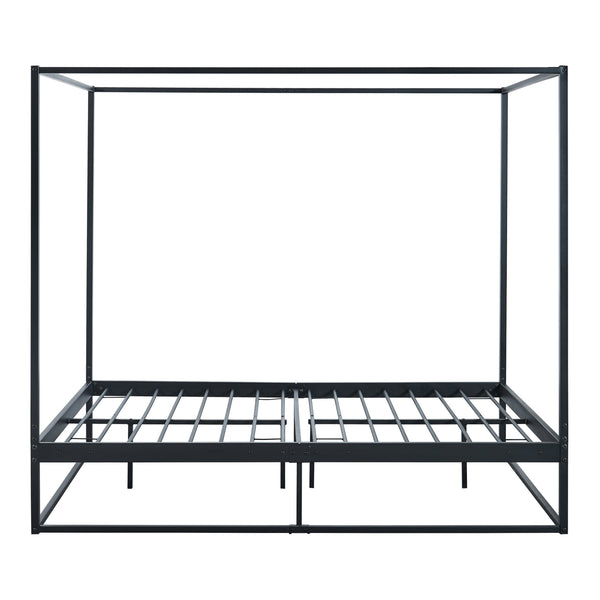 Himmelbett Kristianstad Metall Schwarz in versch. Größen [en.casa]