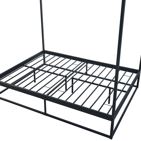 Himmelbett Kristianstad Metall Schwarz in versch. Größen [en.casa]