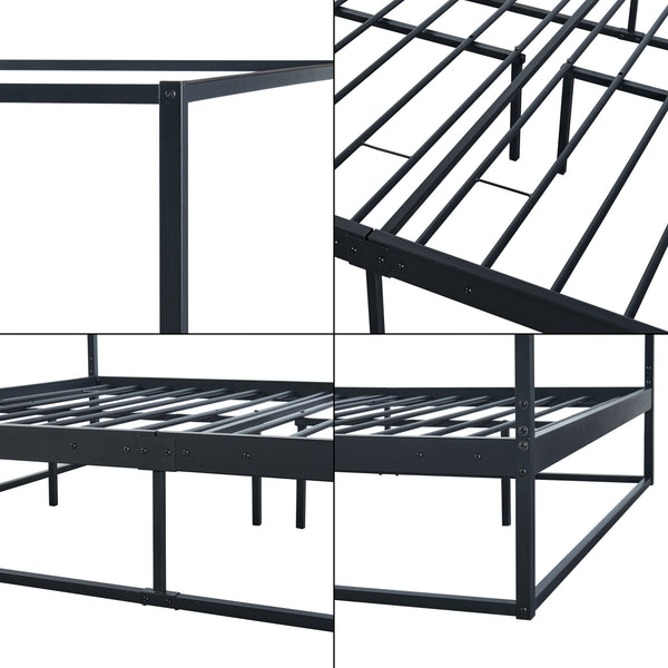 Himmelbett Kristianstad Metall Schwarz in versch. Größen [en.casa]