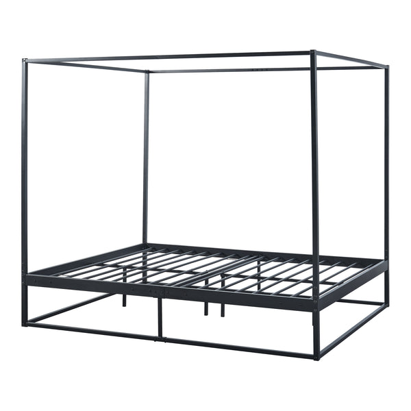 Himmelbett Kristianstad Metall Schwarz in versch. Größen [en.casa]