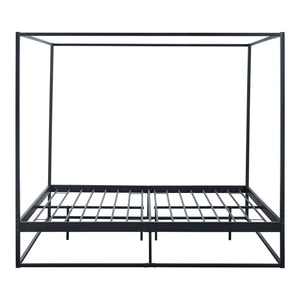 Himmelbett Kristianstad Metall Schwarz in versch. Größen [en.casa]