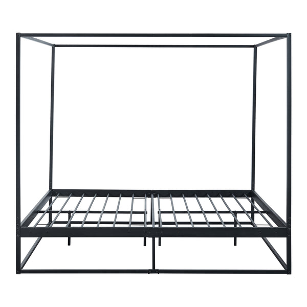 Himmelbett Kristianstad Metall Schwarz in versch. Größen [en.casa]