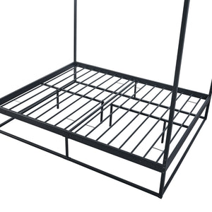 Himmelbett Kristianstad Metall Schwarz in versch. Größen [en.casa]