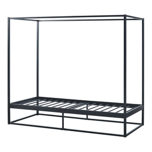 Himmelbett Kristianstad Metall Schwarz in versch. Größen [en.casa]