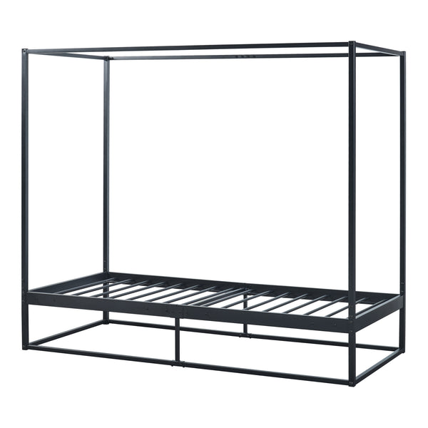 Himmelbett Kristianstad Metall Schwarz in versch. Größen [en.casa]