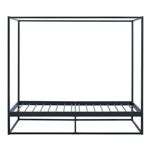 Himmelbett Kristianstad Metall Schwarz in versch. Größen [en.casa]