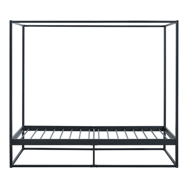 Himmelbett Kristianstad Metall Schwarz in versch. Größen [en.casa]