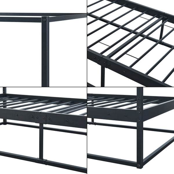 Himmelbett Kristianstad Metall Schwarz in versch. Größen [en.casa]