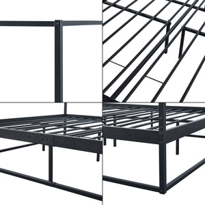 Himmelbett Kristianstad mit Matratze Schwarz in versch. Größen [en.casa]