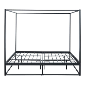 Himmelbett Kristianstad mit Matratze Schwarz in versch. Größen [en.casa]