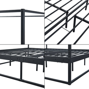 Himmelbett Kristianstad mit Matratze Schwarz in versch. Größen [en.casa]