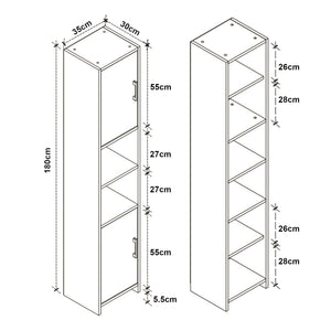 Hochschrank Rautrina 180x35x30 cm [en.casa]