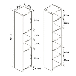 Hochschrank Rautrina 180x35x30 cm [en.casa]