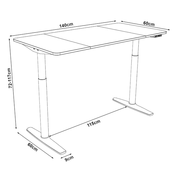 Höhenverstellbarer Tisch Arogno in versch. Farben und Größen [pro.tec]