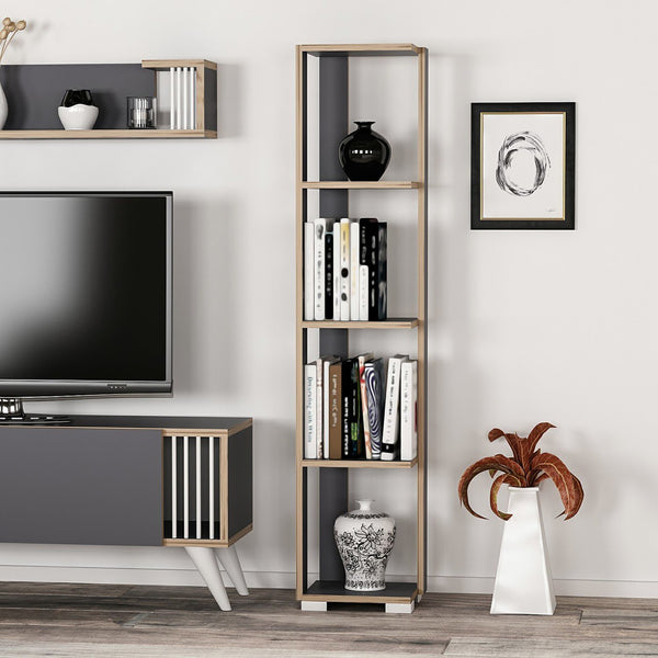 Bücherregal Aalestrup mit 4 Ebenen 153 x 34 x 26 cm in versch. Farben [en.casa]