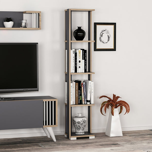 Bücherregal Aalestrup mit 4 Ebenen 153 x 34 x 26 cm in versch. Farben [en.casa]