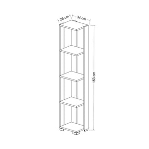 Bücherregal Aalestrup mit 4 Ebenen 153 x 34 x 26 cm in versch. Farben [en.casa]