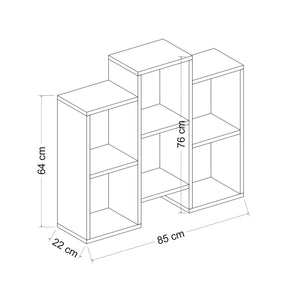 Multifunktionsregal Aabybro mit 6 Ablagefächern 76 x 85 x 22 cm in versch. Farben [en.casa]