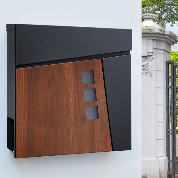 Briefkasten Alfstedt 37x37x10,5 cm Stahl in versch. Farben [en.casa]