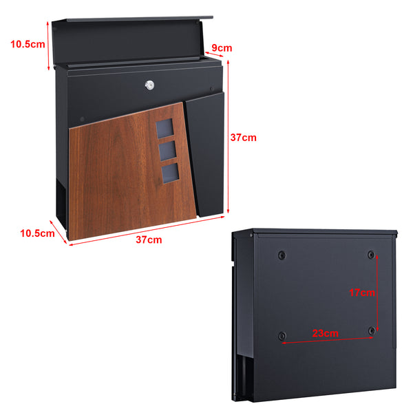 Briefkasten Alfstedt 37x37x10,5 cm Stahl in versch. Farben [en.casa]