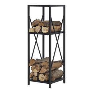 Kaminholzregal Tinglev Stahl 34x34x105,5 cm Schwarz [en.casa]