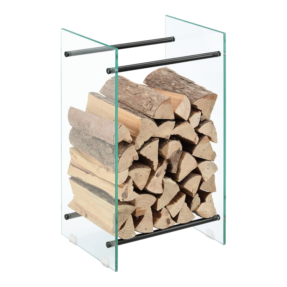 Kaminholzregal Oshawa aus Glas in versch. Größen en.casa