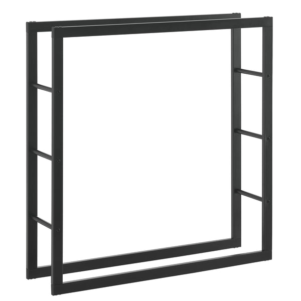 Kaminholzregal Täby Stahl Schwarz in versch. Größen [en.casa]