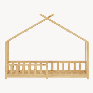 Hausbett Rila im Montessori-Stil mit Rausfallschutz 90x200 cm [en.casa]