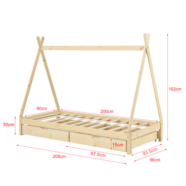 Kinderbett Maine 90x200 cm mit Schubladen [en.casa]