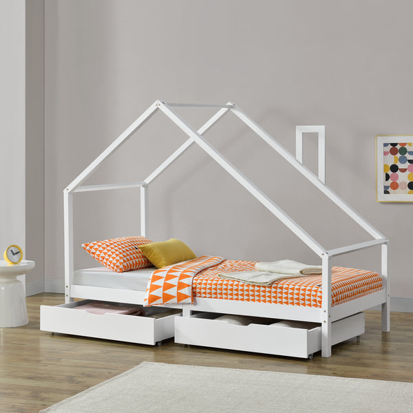 Kinderbett Assling mit 2 Schubkasten 90x200cm in versch. Farben [en.casa]