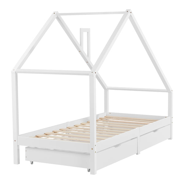 Kinderbett Assling mit 2 Schubkasten 90x200cm in versch. Farben [en.casa]