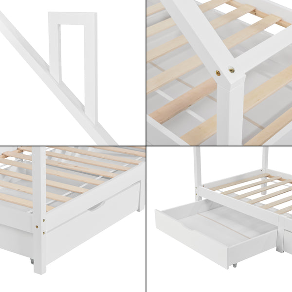 Kinderbett Assling mit 2 Schubkasten 90x200cm in versch. Farben [en.casa]